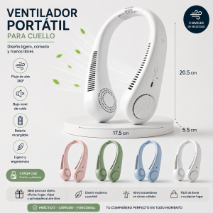Ventilador Portátil para Cuello Recargable USB por Mayoreo HT-20