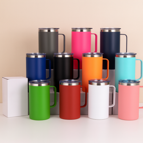 Vaso termo de acero inoxidable con asa, capacidad 40 oz (1200 ml), tapa hermética, colores variados, venta por mayoreo HU-2025