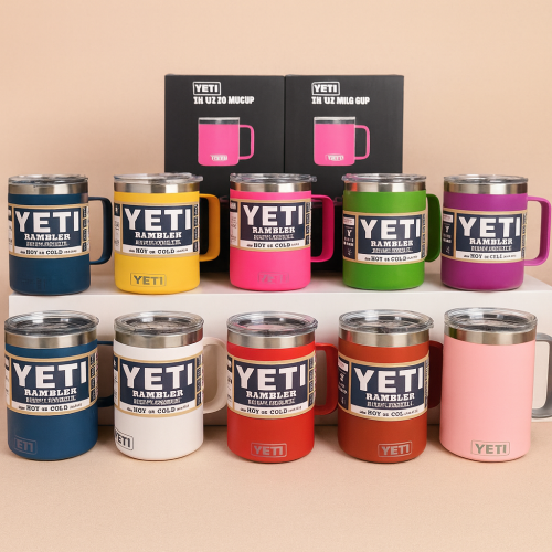 Taza térmica tipo YETI Rambler de 10 oz con tapa, acero inoxidable, doble pared, ideal para bebidas frías o calientes, colores surtidos, venta por mayoreo