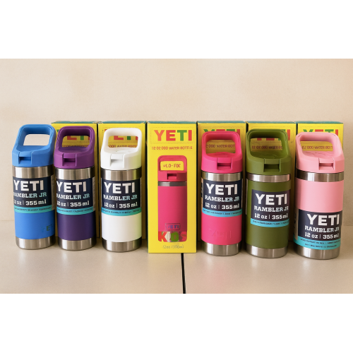 termo yeti rambler jr 12oz 355ml para niños, acero inoxidable, tapa a prueba de fugas, varios colores, venta por mayoreo  HU-2029