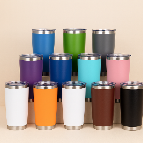 Vaso térmico 20 oz acero inoxidable con tapa deslizante, ideal para bebidas frías o calientes, en colores variados, venta por mayoreo HU-4576