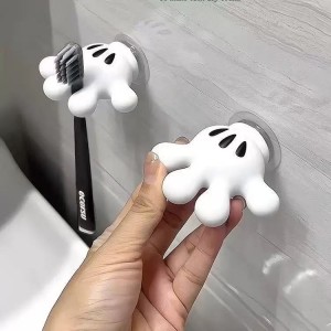 Portacepillo de dientes con diseño de mano caricaturesca y ventosa, organizador de baño decorativo, venta al por mayor HYD-5001