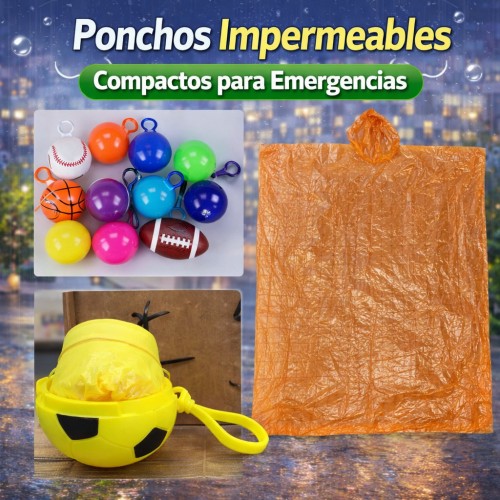 Poncho Impermeable Compacto para Emergencias por Mayoreo IMPER-BOL