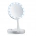 Espejo de tocador con luz LED y base organizadora, portátil y ajustable para maquillaje, venta al por mayor JG988