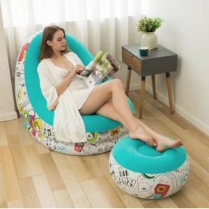 Sillon Inflable Graffiti Ultra Cómodo Tipo Puff Con Reposapiés, Diferentes colores, MEDIDA: 62X62X31cm, MAYOREO. 