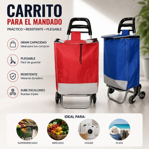 Carrito para el mandado con tres ruedas 100*20*30cm
