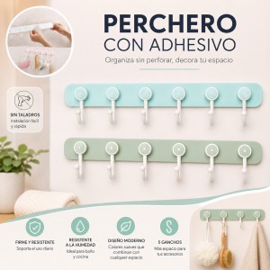 Perchero con adhesivo para pared por mayoreo
