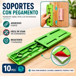 Soportes con pegamento 10 piezas por mayoreo