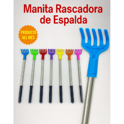 Práctica manita rascadora extensible con mango metálico y punta en forma de mano plástica. Ideal para aliviar la comezón en la espalda venta al por mayor JJYP56