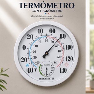 Termómetro con higrómetro analógico por mayoreo