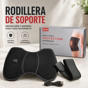 Rodillera de soporte ideal para actividades deportivas y uso diario. Diseño cómodo y práctico. Venta por mayoreo