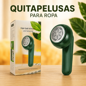 Quitapelusas para ropa con diseño compacto y cabezal metálico perforado, ideal para remover pelusas y bolitas de prendas. Venta por mayoreo