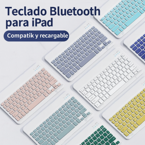 Teclado Bluetooth inalámbrico para iPad – Recargable, portátil y ultradelgado – Compatible con iOS, Android y Windows – Diseño moderno en colores pastel Venta al por mayor  JP-0806