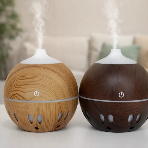 Humidificador portátil con luz led, difusor de aceites esenciales, diseño estilo de madera, conexión USB, colores surtidos, venta al por mayor, JSQ-1809