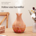 Humidificador ultrasónico aromatizador tipo jarrón con luz LED efecto madera para hogar oficina y dormitorio JSQ-1810 Venta al por mayor