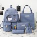 Conjunto mochila coreana con accesorios, set de 5 piezas escolares, juvenil y casual, venta por mayoreo JW-2308