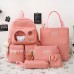 Conjunto mochila coreana con accesorios, set de 5 piezas escolares, juvenil y casual, venta por mayoreo JW-2308