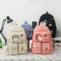 Conjunto mochila coreana con accesorios, set de 5 piezas escolares, juvenil y casual, venta por mayoreo JW-2308