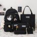 Conjunto mochila coreana con accesorios, set de 5 piezas escolares, juvenil y casual, venta por mayoreo JW-2308