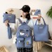Conjunto mochila coreana con accesorios, set de 5 piezas escolares, juvenil y casual, venta por mayoreo JW-2308