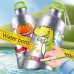 Botella de agua para niños dinosaurio graffiti botella de agua pegatina para colorear botella de agua de acero inoxidable 500 ml JX20420-2A