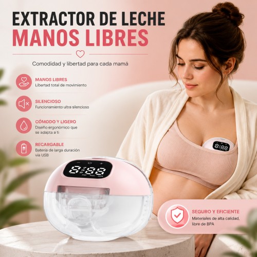 Extractor de Leche Eléctrico Manos Libres Recargable por Mayoreo