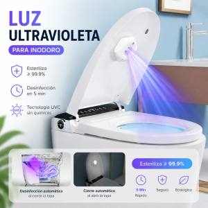 Luz ultravioleta para inodoro ideal para complementar la higiene del baño. Diseño práctico y compacto. Venta por mayoreo