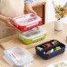 Lonchera de 4 compartimentos de PP+PS, capacidad de 1300 ml, venta por mayoreo JYJ09