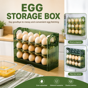 Organizador de huevos con diseño vertical, ideal para mantenerlos ordenados en la cocina o refrigerador. Venta por mayoreo