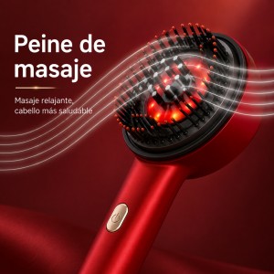 Peine de masaje eléctrico con diseño ergonómico y cabezal de múltiples puntas, ideal para uso personal. Venta por mayoreo