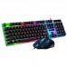 Teclado usb para computadora con luz RGB y mouse