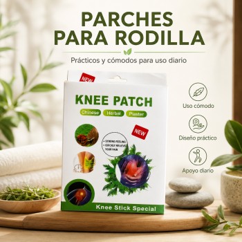 Parche herbal para rodilla con diseño adhesivo y práctico para uso diario. (10 piezas) Venta por mayoreo