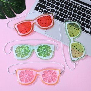 Antifaz de gel frío/calor con diseño de frutas para relajación ocular, ideal para descanso y spa, venta por mayoreo KW-125-2