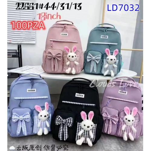 Mochila con peluche y moñito LD7032