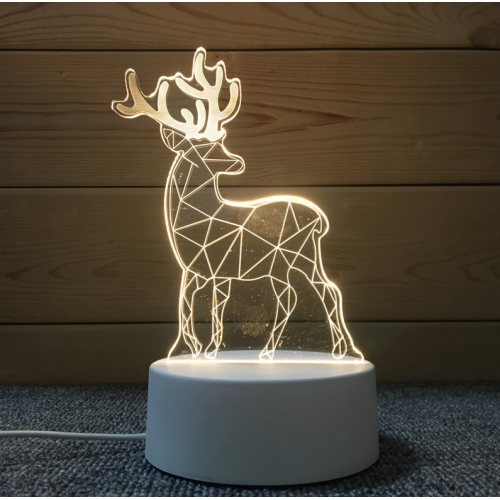 Figura de acrílico navideña con luz LED 14cm enchufe USB LED427