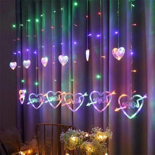 Guirnalda de luz en forma de corazones 2.5 M*1M LED688