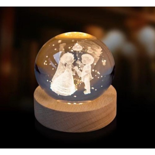 Lámpara de cristal bola de cristal de 8 cm, boda novios LED724