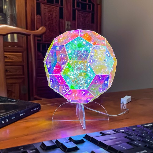 Lámpara 3D ESFERA,LUZ GRB CON 100 LED ,LUZ Resplandor de sinfonía,PARA  Regalos,DE15CM,CON BASE LED748