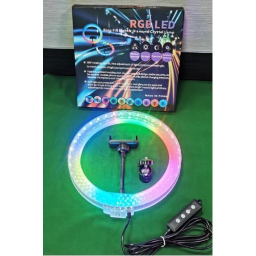 Aro de luz led RGB  con soporte para celular de 12´´ LED776