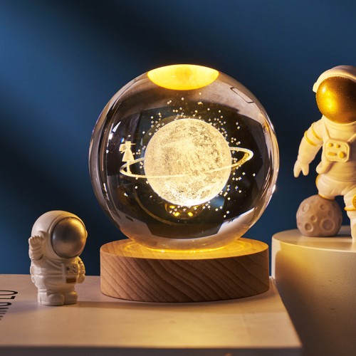 Lámpara esfera de mesa LED 3D bola cristal de CIELO NOCTURNO, diámetro de bola 6cm USB LED865