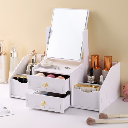 Espejo con organizador de maquillaje y joyero multifuncional 40*20*35cm al por mayor 
