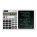 Calculadora contable LJ-0230 multifuncional con pantalla LCD de alta visibilidad y pizarra de escritura integrada para tomar notas rápidas. Ideal para oficinas, escuelas y uso personal.
