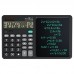 Calculadora contable LJ-0230 multifuncional con pantalla LCD de alta visibilidad y pizarra de escritura integrada para tomar notas rápidas. Ideal para oficinas, escuelas y uso personal.