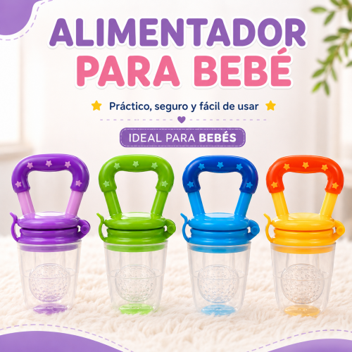 Chupón alimentador para bebé ideal para introducir frutas y alimentos suaves de forma segura. Diseño ergonómico y fácil de usar. Venta por mayoreo LJ-0391.