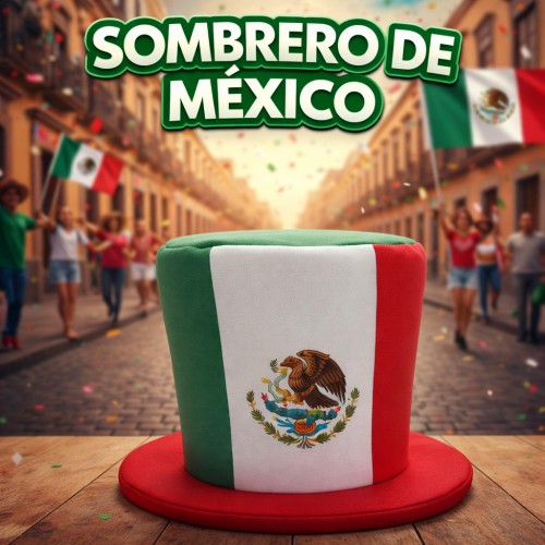 Sombrero Tricolor Bandera de México Tipo Fiesta Patriótica por Mayoreo LJ-0424