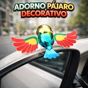 Adorno Decorativo Pájaro Metálico Multicolor para Auto por Mayoreo LJ-0435