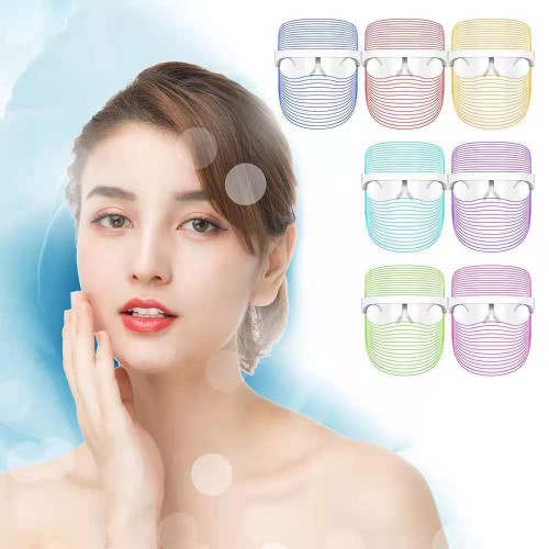 Máscara de belleza con luz de colores instrumento de rejuvenecimiento facial (estilo transparente) LJ-106