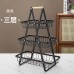 Frutero metálico de 3 niveles estilo escalera con canastas desmontables venta por mayoreo LJ-6018