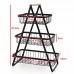 Frutero metálico de 3 niveles estilo escalera con canastas desmontables venta por mayoreo LJ-6018