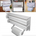 Organizador multifuncional de cocina 3 en 1, incluye portarrollos para papel de cocina, dispensador de papel aluminio y film plástico. Venta por mayoreo LJ-6233